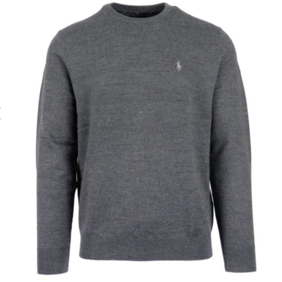 POLO RALPH LAUREN Washable Wool Crewneck Sweater Jumper Logo Top Minimalist M - Picture 15 of 15